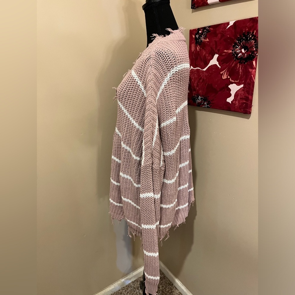 Andree by Unit distressed light mauve stripes v n… - image 3